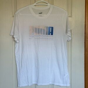 Puma Women’s White Tee with Gradient Logo - Large